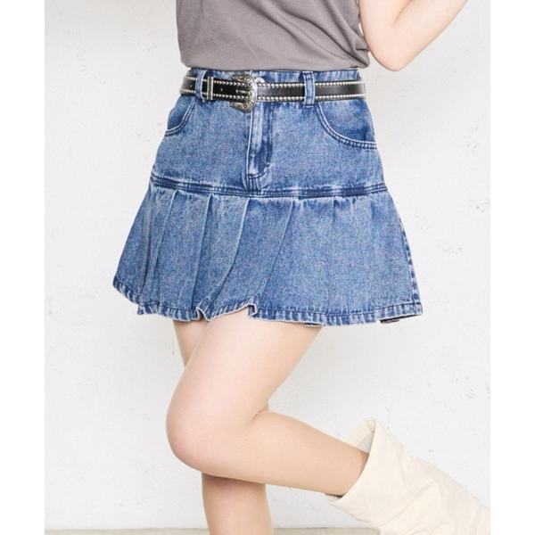 スカート 「shrita」プリーツデニムミニスカート キッズ 子供服