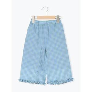 パンツ 裾フリルチェック7分丈パンツ(セットアップ可) キッズ 子供服