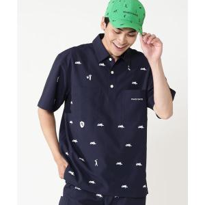 MARK&LONA（マークアンドロナ） 半袖ポロシャツ ブルー×レッド メンズ