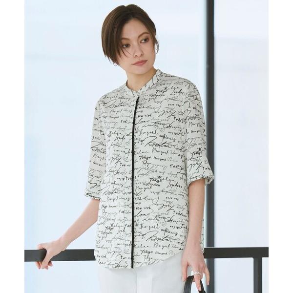 ブラウス シャツ 「30th ANNIVERSARY」5cityプリント バンドカラーブラウス レデ...