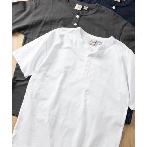 ヘンリーネック tシャツ 「h」「Goodwear/グッドウェア」USAコットン ヘビーウェイト ヘンリーネックベーシック半袖 Tシャツ/無地T メンズ レディース
