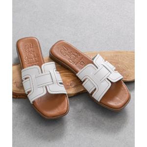 サンダル ミュール 「Oh my Sandals」ステッチフラットミュールサンダル(E62204) レディース