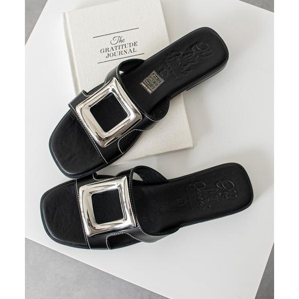 サンダル 「Oh my Sandals」メタルバックルフラットサンダル(E62301) レディース