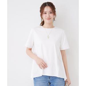 tシャツ 半袖 「手洗い可／日本製」バックペプラムデザイン プルオーバー レディース