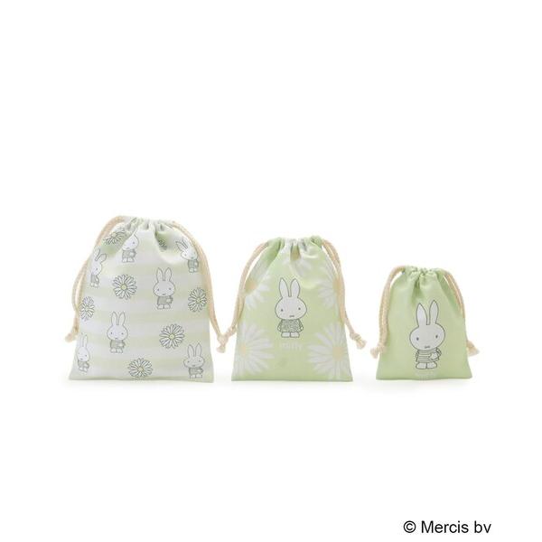 「先行販売」Dick Bruna miffy 巾着 3P pistachio＆lavender