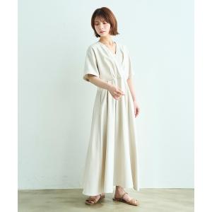 リネンライク カシュクール ワンピ