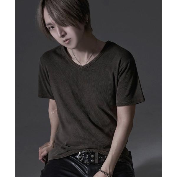 tシャツ 「RUDOL/ルドル」ピグメント加工テレコVネックTEE メンズ レディース