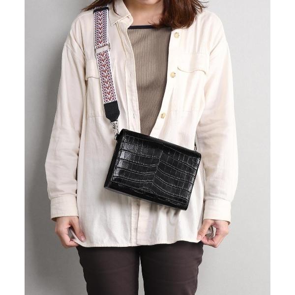 ショルダーバッグ バッグ クロコダイルレザー ショルダーバッグ ショルダーベルト2本付き レディース...