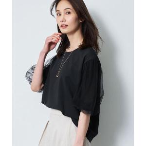 tシャツ 速乾 「UVカット／接触冷感／吸水速乾」チュールスリーブプルオーバー レディース