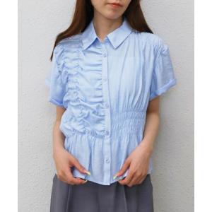 ブラウス シャツ 夏 半袖 「一枚でサマになる」ランダムシャーリングシャツ レディース