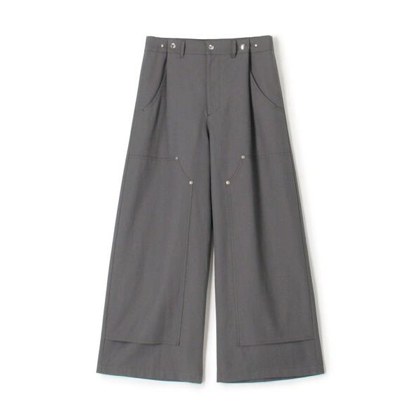 ワイドパンツ パンツ プンタウールコットントロピカル タックパンツ レディース