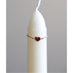 指輪 リング ガーネット ハート チェーンリング | K10YG 「Web限定」 レディース メンズ