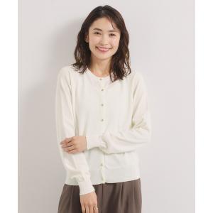 カーディガン 「UVカット／毛玉防止／手洗い可」クルーネックニットカーディガン レディース