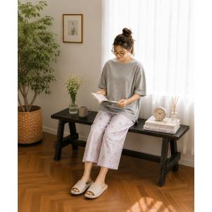 パジャマ ルームウェア 接触冷感ストレッチ天竺　ネコ＆チェリー　パンツ　371356　GNI レディース メンズ