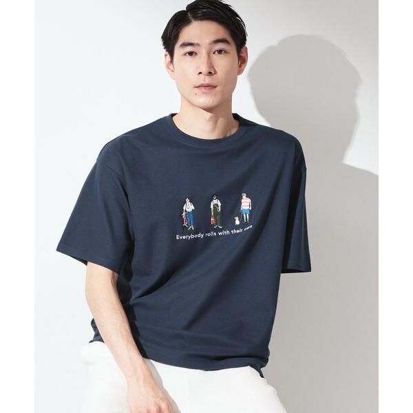 tシャツ 刺繍×ロゴ 鹿の子 半袖Tシャツ 「洗濯機OK」 メンズ
