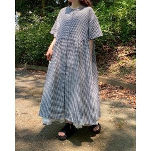 ワンピース ちび襟シャツワンピース