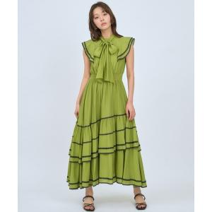 ワンピース レーストリミングティアードワンピース