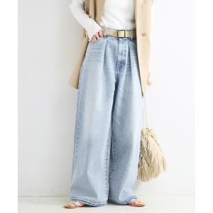 ワイドパンツ ジーンズ デニム デニムパンツ 「追加」ウォッシャブル / DU JOUR / デュ ジュール PEG TUCK JEAN レディース