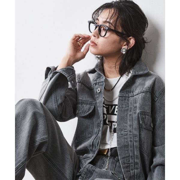 「CHIC STYLE」 デニムジャケット L グレー レディース