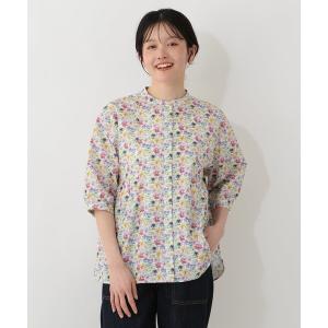 ブラウス シャツ バンドカラーブラウス/リバティプリント レディース