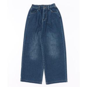 ジーンズ デニム デニムパンツ ウエストゴムタックワイドデニム レディース