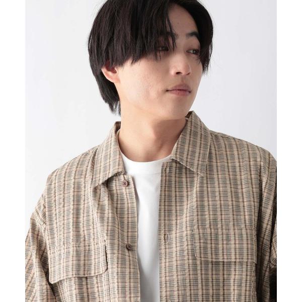 シャツ サッカーチェックシャツ/長袖/732033 メンズ
