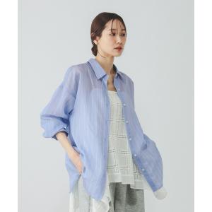 ブラウス シャツ 夏 シルキータッチシアーシャツ長袖/636668 レディース