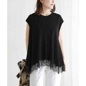 tシャツ 「洗える」CHIGNON/シニヨン  レースフレンチカットソー レディース