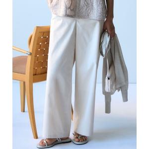 ワイドパンツ パンツ ストレッチライトギャバ チノ ワイドパンツ レディース