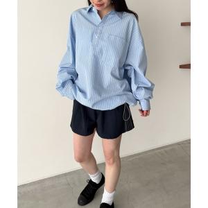 ブラウス シャツ choice_cnl　ストライプシャツプルオーバー レディース メンズ