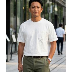 tシャツ 「TETE SELECTION」オーストラリアコットンスラブクルーTシャツ/クルーネック 胸ポケット 半袖 メンズ レディース