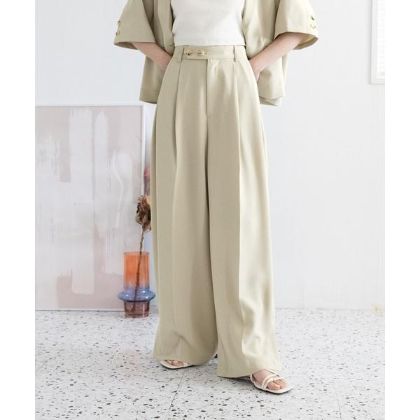 uvカット ワイドパンツ スラックス パンツ 「STLL SERIES」機能性/裾スリットワイドスラ...