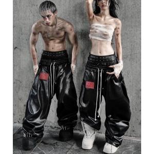 パンツ 「RICH」Wide Leg Boxing Pant / 「リッチ」レイヤードコーティングワイドパンツ メンズ レディース