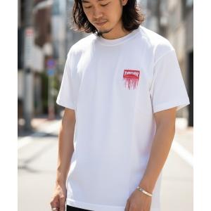 tシャツ Dripped BOX LOGO S/S T-SHIRTS/THRASHER スラッシャー  Dripped BOX LOGO 半袖Tシャツ ボックスロゴ ドリップロゴ ワンポイント クルーネック ス…
