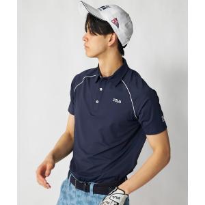 FILA GOLF シャツ 半袖 ワッフルメッシュ ボタニカル柄 半袖シャツ