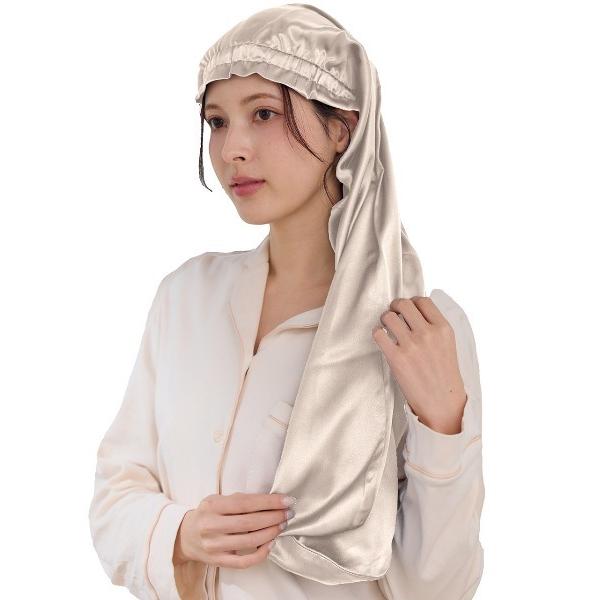 ナイトキャップ ルームウェア 部屋着 シルクロングナイトキャップ80cm レディース