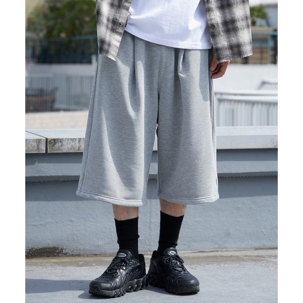 ワイドパンツ スウェットパンツ ジャージ タック入りスウェットショーツ ルーズ ハーフパンツ ショー...
