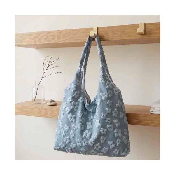 トートバッグ 「88eighty-eight」フラワーデニムブルー柄CUTEバッグ「import」(...