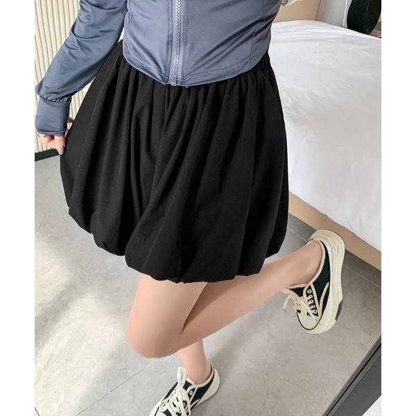スカート バルーンシルエットふんわりショートキュロットスカート
