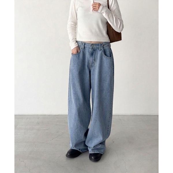 「CANAL JEAN」 「diggity」デニムパンツ SMALL ライトブルー レディース