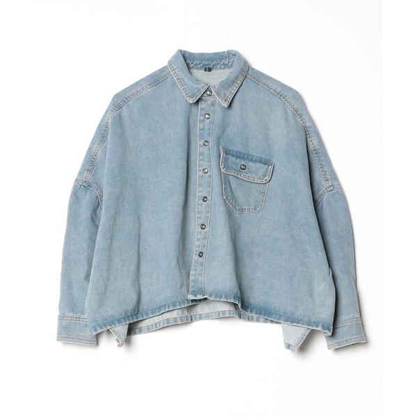 「AMELY」 「La-gemme」長袖シャツ フリー ライトブルー レディース