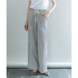 パンツ ストライプ ワイドリラックスパンツ レディース