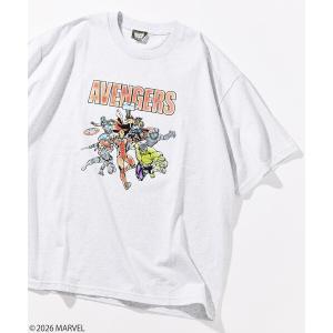 tシャツ MARVEL/マーベル/アベンジャーズ/クルーネックTシャツ/静電フロッキー加工 メンズ