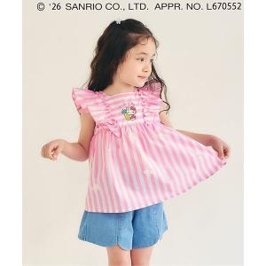 チュニック 「リンク」「サンリオキャラクターズ」お花ストライプチュニック キッズ 子供服 女の子