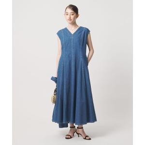 ワンピース ステッチ Vネック デニムワンピースの商品画像