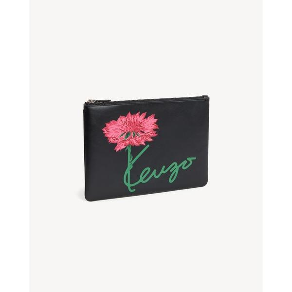 'KENZO Tulip' ポーチ イン レザー