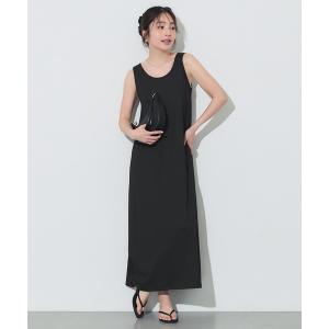 ワンピース 夏 とろみリブノースリーブワンピースの商品画像