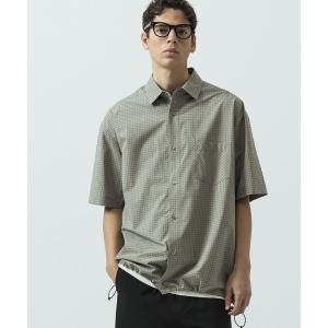 シャツ 半袖 「SLICK/スリック」Mini Check Drawstring Regular Collar Shirt/ミニチェックドローストリングレギュラーカラーシャツ メンズ レディース