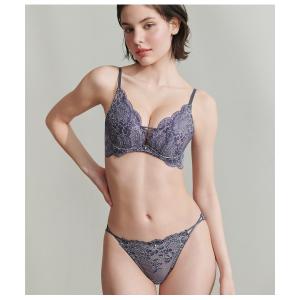 ブラジャー ショーツセット 盛れる脇高ブラセット　ツートーンフルレース