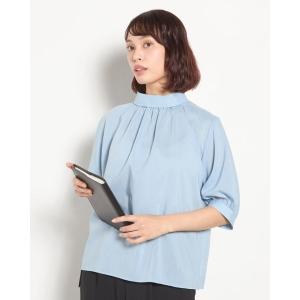 ブラウス シャツ 「5分袖」ハイネックブラウス レディース